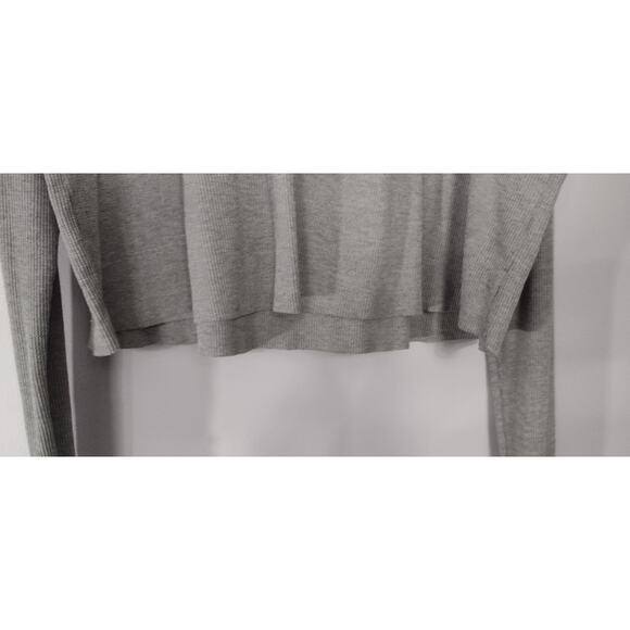 Victoria's Secret PINK Waffle Tee Top Thermal Grey/White Large L - Picture 7 of 11